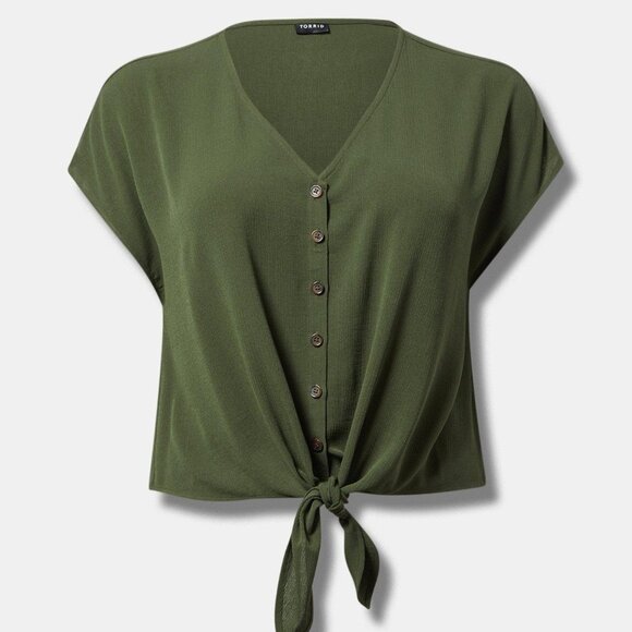 TORRID Dolman Tie-Front Top - Picture 1 of 11